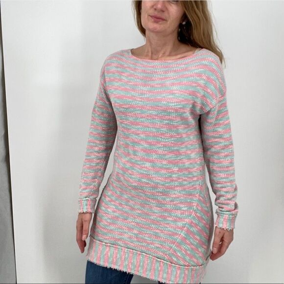Soft Surroundings Marina Pullover Tunic Medium Raw edge Beach Vacation - Picture 9 of 10